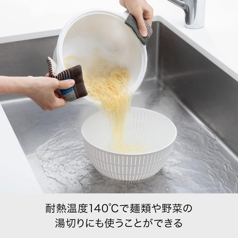 ATETO MultiFunctional Double Drainer Basket for Food Fruit Vegetable Rice Pulse Pasta Wash Drainer Bowl Strainer Noodles Pasta Rice Pulse Washing Bowl 1 Pcs - Image 4