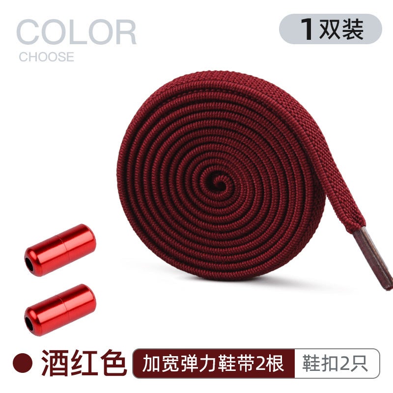 إسكدنيا رباط حذاء مرن بدون أربطة مسطح للأطفال والبالغين رباط حذاء أحمر نبيذي + زر أحمر نبيذي رباط حذاء أحمر نبيذي + زر أحمر نبيذي
