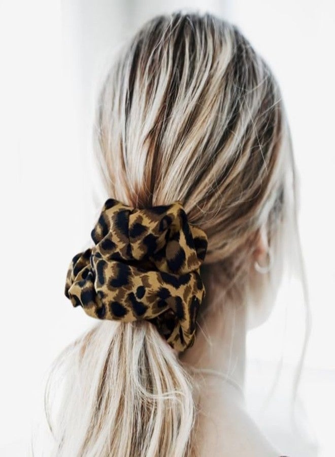 manipepe 4 Pack Jumbo Scrunchies for Women Leopard Oversized Scrunchies for Thick Hair Ties Accessories - Image 2