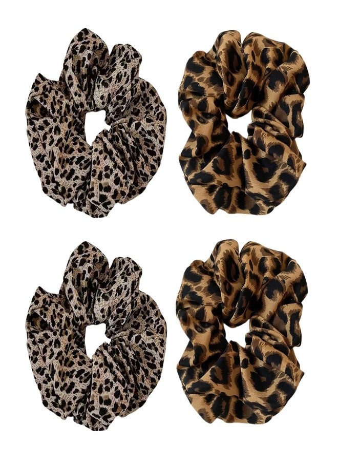 manipepe 4 Pack Jumbo Scrunchies for Women Leopard Oversized Scrunchies for Thick Hair Ties Accessories - Image 1