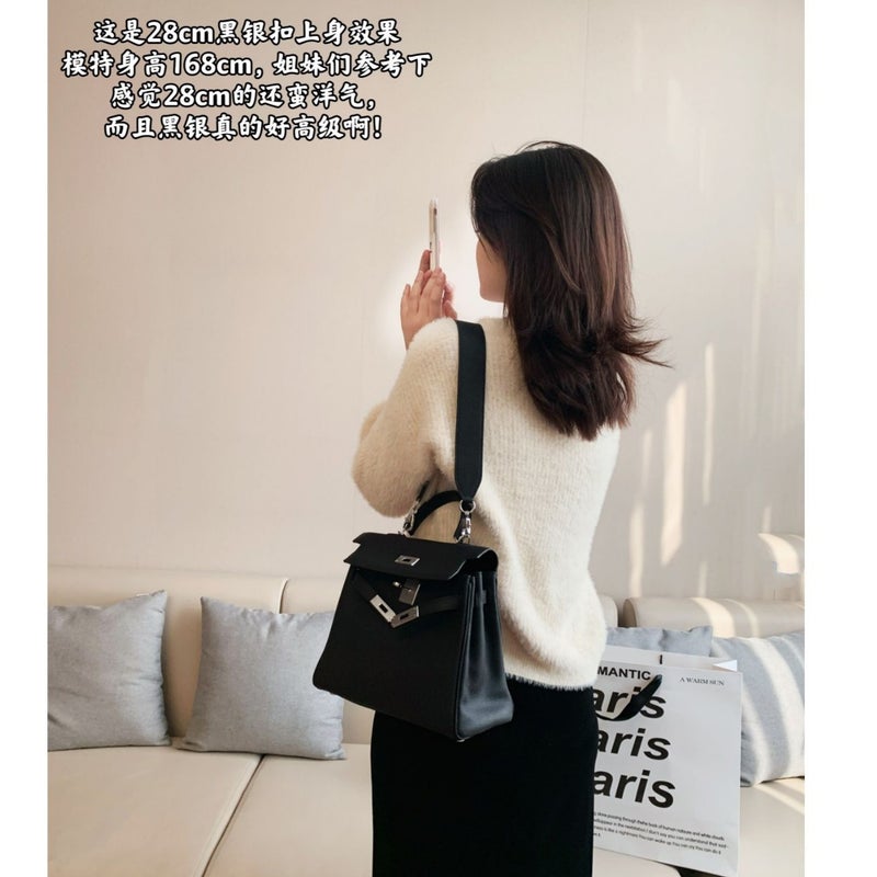 Top Togo Cowhide Wide Shoulder Strap Kelly Bag Women'S High-End Handbag Large Capacity Shoulder Crossbody Bag - Image 4
