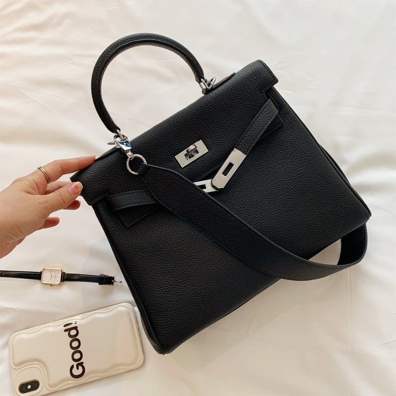 Top Togo Cowhide Wide Shoulder Strap Kelly Bag Women'S High-End Handbag Large Capacity Shoulder Crossbody Bag - Image 3