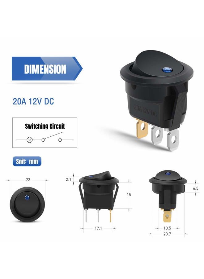 Nilight 90013L 12PCS Round Toggle LED Switch 12V Car Truck Rocker On-Off Control Blue Green Yellow Red,2 Years Warranty - Image 3