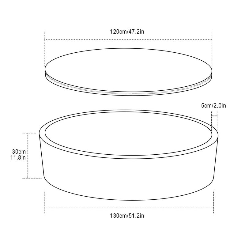 TRENDBOX Extra Large Soft Foam Ball Pit 51.2" x 11.8" (NO Balls) in Large Sponge Round Ball Pool Indoor Round Ball Pits Children Toddler Playpen - Light Blue - Image 2