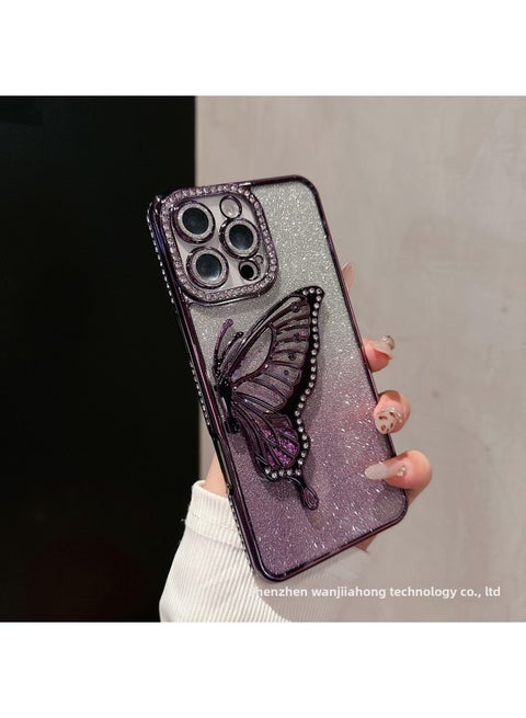 Diamond-encrusted Quicksand For Iphone Phone Case Rhinestone Glitter Gradient Premium Feeling Multiple Models Available