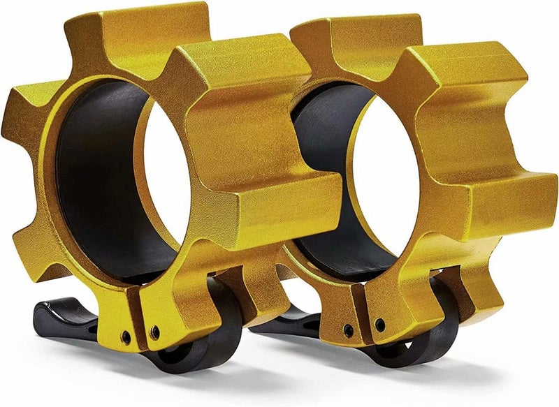 Berfea Metal Olympic Barbell Clamps 2inch Heavy Duty Exercise Collars,Weight Clips for 2" Barbell,Quick Release Weight Clamps for Weightlifting, Olympic Lifts Strength Fitness Training 1 Pair - Image 1