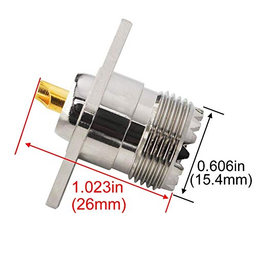Boobrie UHF Female SO239 4-Hole Panel Chassis Mount Flange Panel Mount Adapter Solder Cup RF Coaxial Coax Connector Adapter for PL259 Male Plug Pack of 2 - Image 5