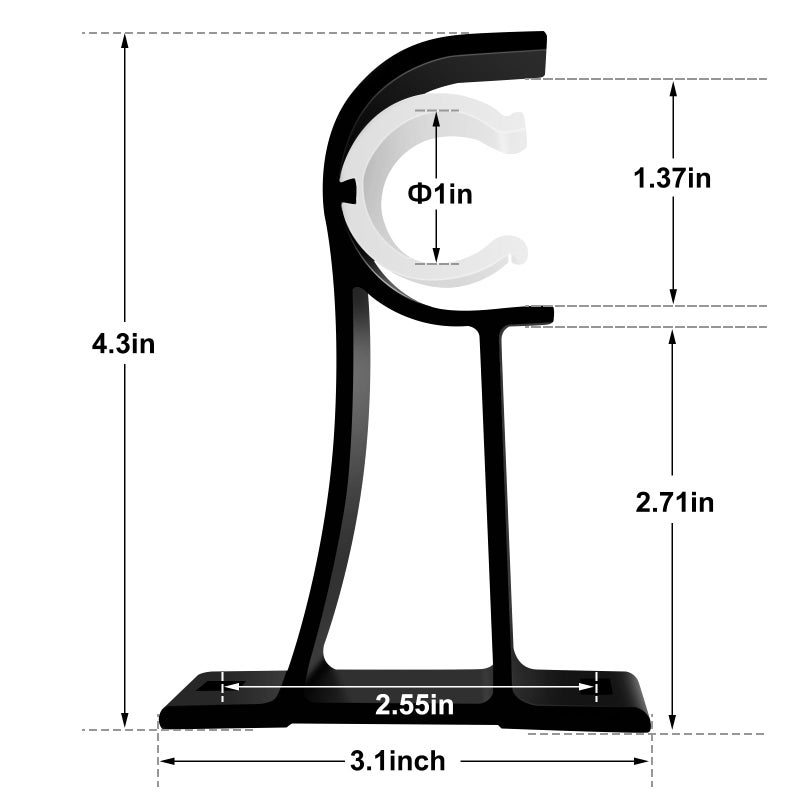KOLAKO Curtain Rod Bracket, Heavy Duty Curtain Rod Holders Single Decorative Rod Hooks Hanger for 1 Inch Dia Rod, Black 4 Pack - Image 2