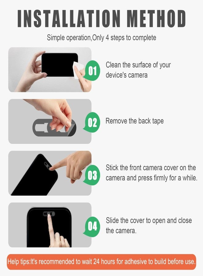 EYSOFT Front Camera Cover,Open/Close Face Recogition Cover Compatible for Phone 14Pro/14 Pro Max/15/15Plus/15Pro/15Pro Max/16/16Plus/16Pro/16Pro Max,Protect Privacy and Security,2 Pack-Black - Image 5