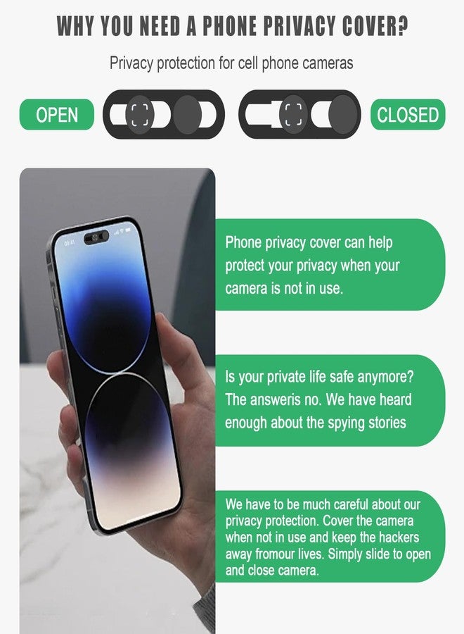 EYSOFT Front Camera Cover,Open/Close Face Recogition Cover Compatible for Phone 14Pro/14 Pro Max/15/15Plus/15Pro/15Pro Max/16/16Plus/16Pro/16Pro Max,Protect Privacy and Security,2 Pack-Black - Image 4