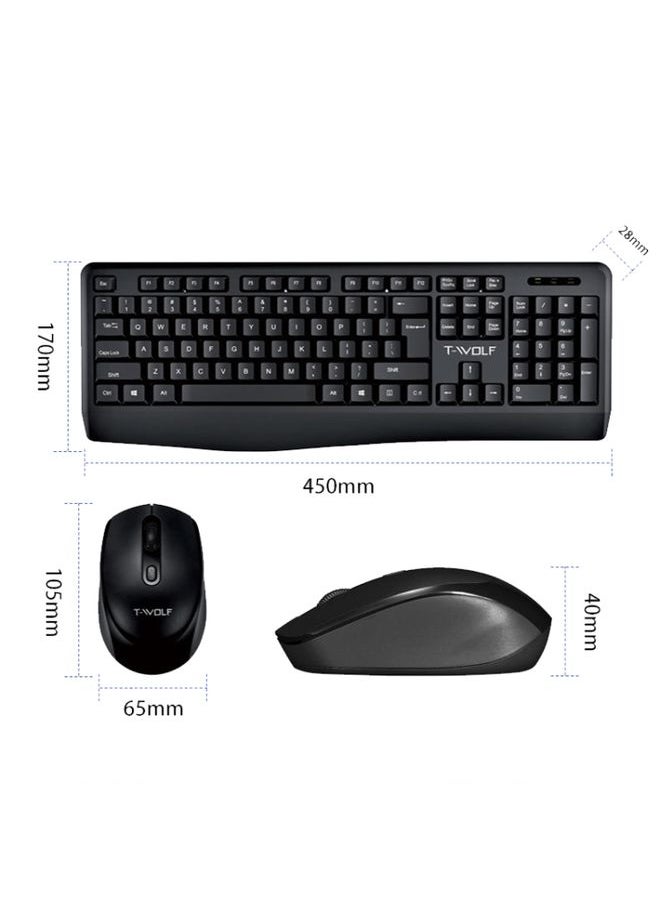 BURAQ - T-WOLF TF-100 2.4G Bluetooth Laptop Office Wireless Keyboard and Mouse Set(Set) - Image 1