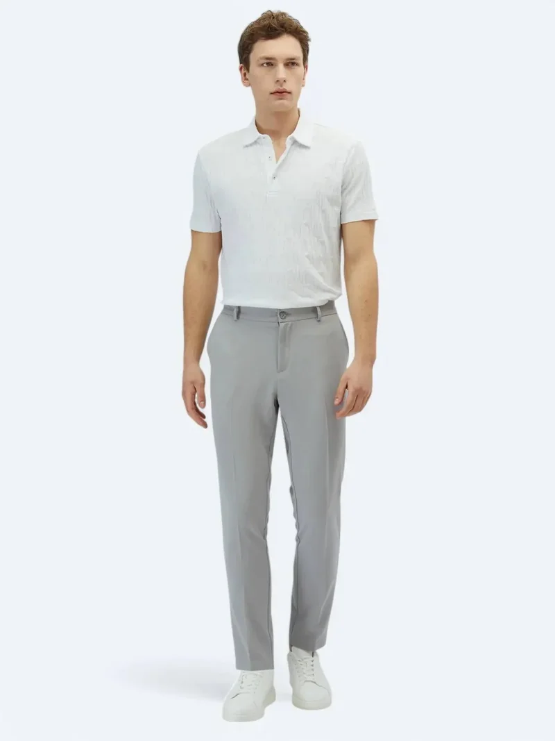 كيب بنطال رياضي رمادي منسوج بقصة مريحة