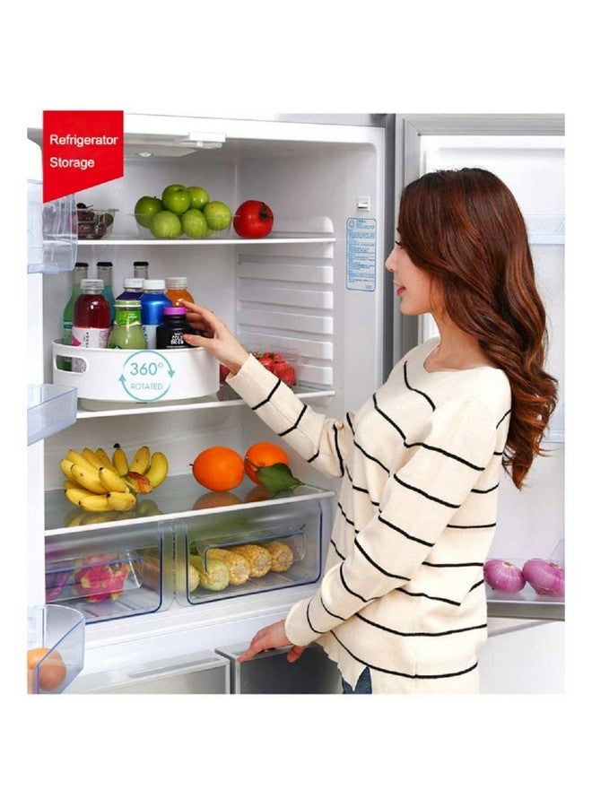 INOVERA (LABEL) حامل توابل ومكياج دوار 360 من إينوفيرا (ملصق) - رف منظم (23L X 23B X 75H سم، أبيض، بلاستيك، رف متعدد الطوابق) - Image 4