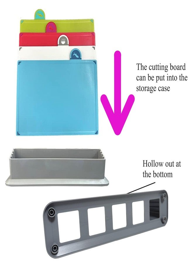 U-BCOO Cutting Board Set with Storage Stand,4 Colour Plastic Cutting Board Set with Food Icon,Suitable for Different Foods - Image 4