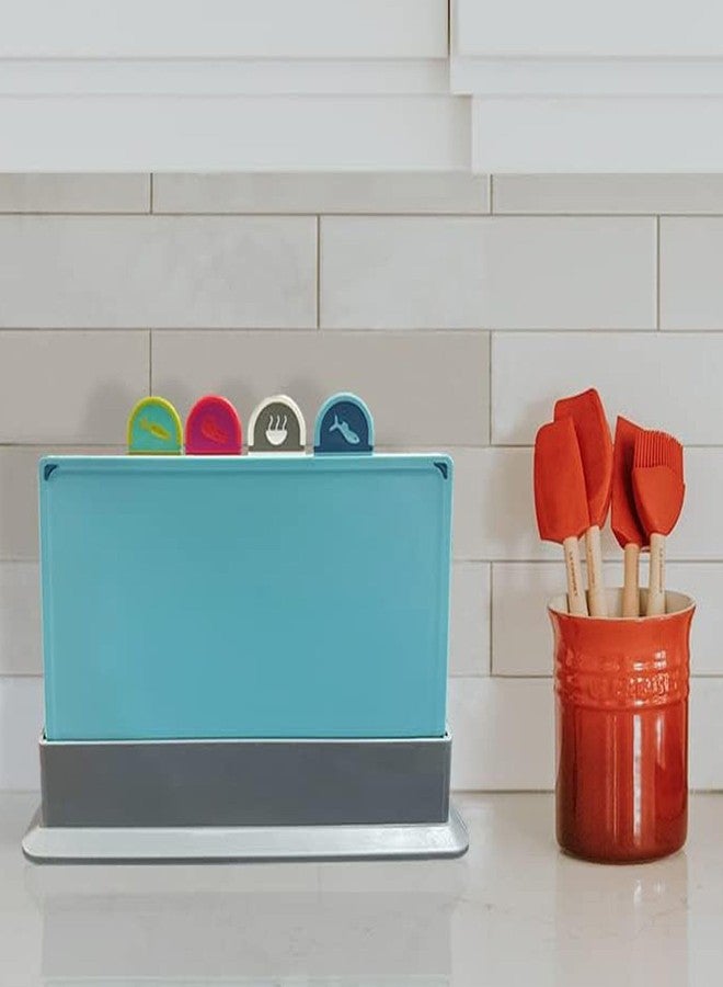 U-BCOO Cutting Board Set with Storage Stand,4 Colour Plastic Cutting Board Set with Food Icon,Suitable for Different Foods - Image 5