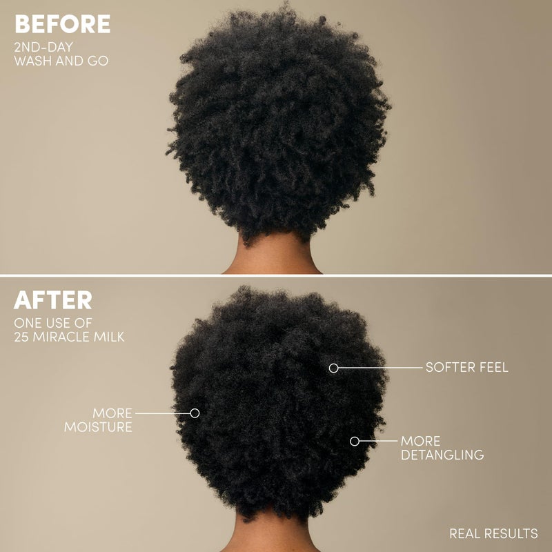 Mizani 25 Benefit Miracle Milk Leave in Conditioner - Heat Protectant & Detangler Spray, With Coconut Oil, For Frizzy & Curly Hair Size: 3.4 Fl Oz (Pack of 1) - Image 4