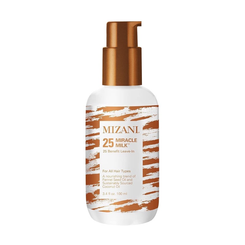 Mizani 25 Benefit Miracle Milk Leave in Conditioner - Heat Protectant & Detangler Spray, With Coconut Oil, For Frizzy & Curly Hair Size: 3.4 Fl Oz (Pack of 1) - Image 1