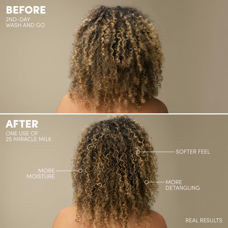 Mizani 25 Benefit Miracle Milk Leave in Conditioner - Heat Protectant & Detangler Spray, With Coconut Oil, For Frizzy & Curly Hair Size: 3.4 Fl Oz (Pack of 1) - Image 3