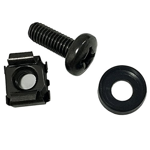 Lancher 60-Pack M6 x 16mm Screws and Cage Nuts for Server Rack Screws for Rack Shelf Cabinets Rack Mount 1U 2U 6U 12U Rack Screw cage nut - Black - Image 5