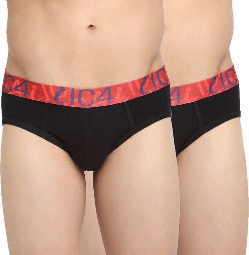 IC4 Store Men's Classic Black Briefs Pack of 2 - Image 1