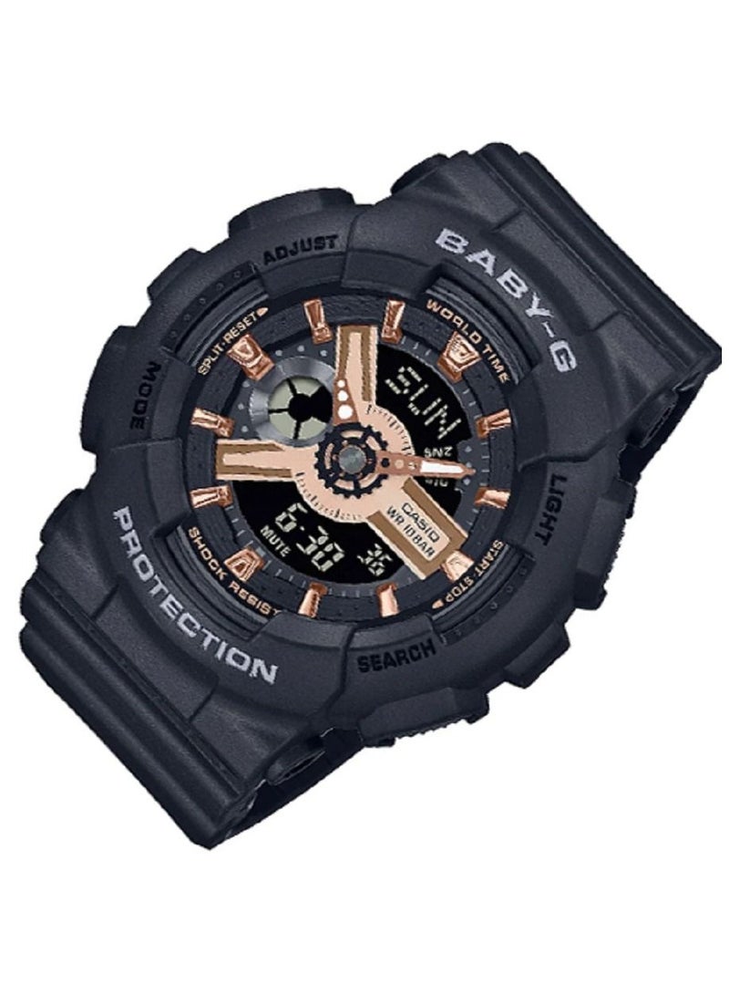Casio Women Watch Baby -G Analog Digital Black Dial Resin Band BA-110XRG-1ADR - Image 2
