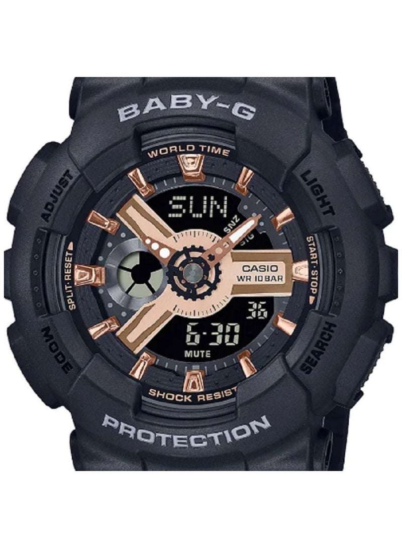 Casio Women Watch Baby -G Analog Digital Black Dial Resin Band BA-110XRG-1ADR - Image 3
