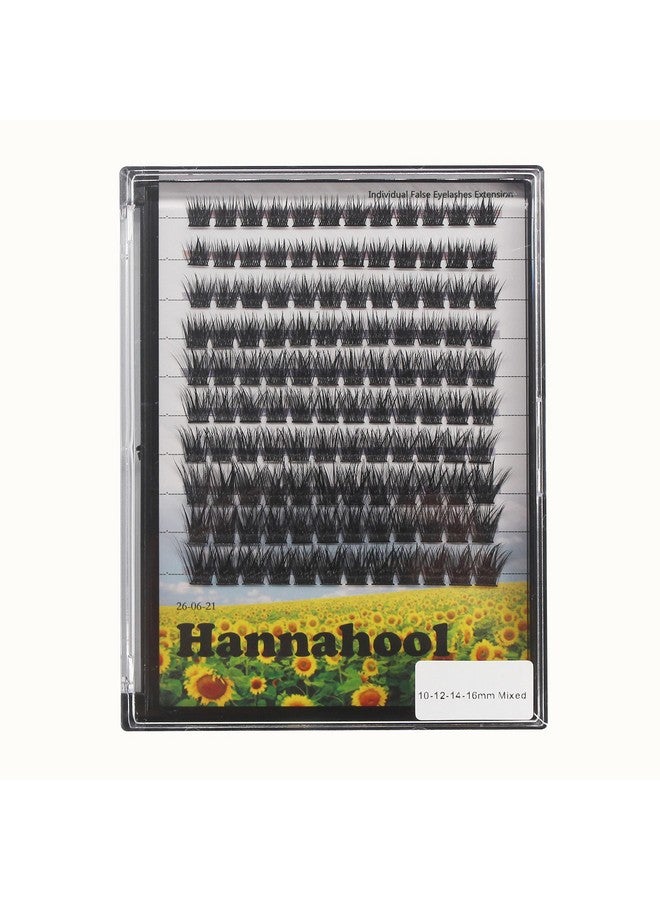 هاناهول 10 صفوف كبيرة من الرموش الصناعية المختلطة 10121416 مم/141618 مم/121416 مم رموش جذعية واسعة D تجعيد رموش صناعية فردية منزلية ملحقات رموش العين (مختلطة 10121416 مم) - Image 1