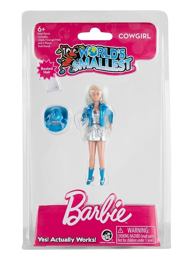 Worlds Smallest Barbie  350 inches Cowgirl Barbie  Rollerblade Barbie Each sold separately Styles selected at random - Image 1