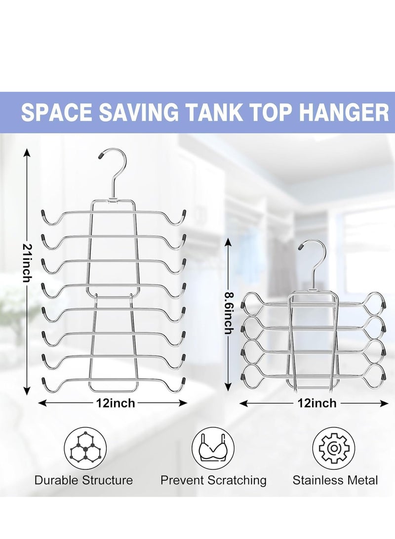TRASSLE Tank Top Hanger, Space Saving Bra Hanger, Non-Slip Hanging Sport Bras Holder, Closet Organizers and Storage for Camisoles Tank Tops Bras Ties Swimsuits Strappy Dress, Silver  - Image 3