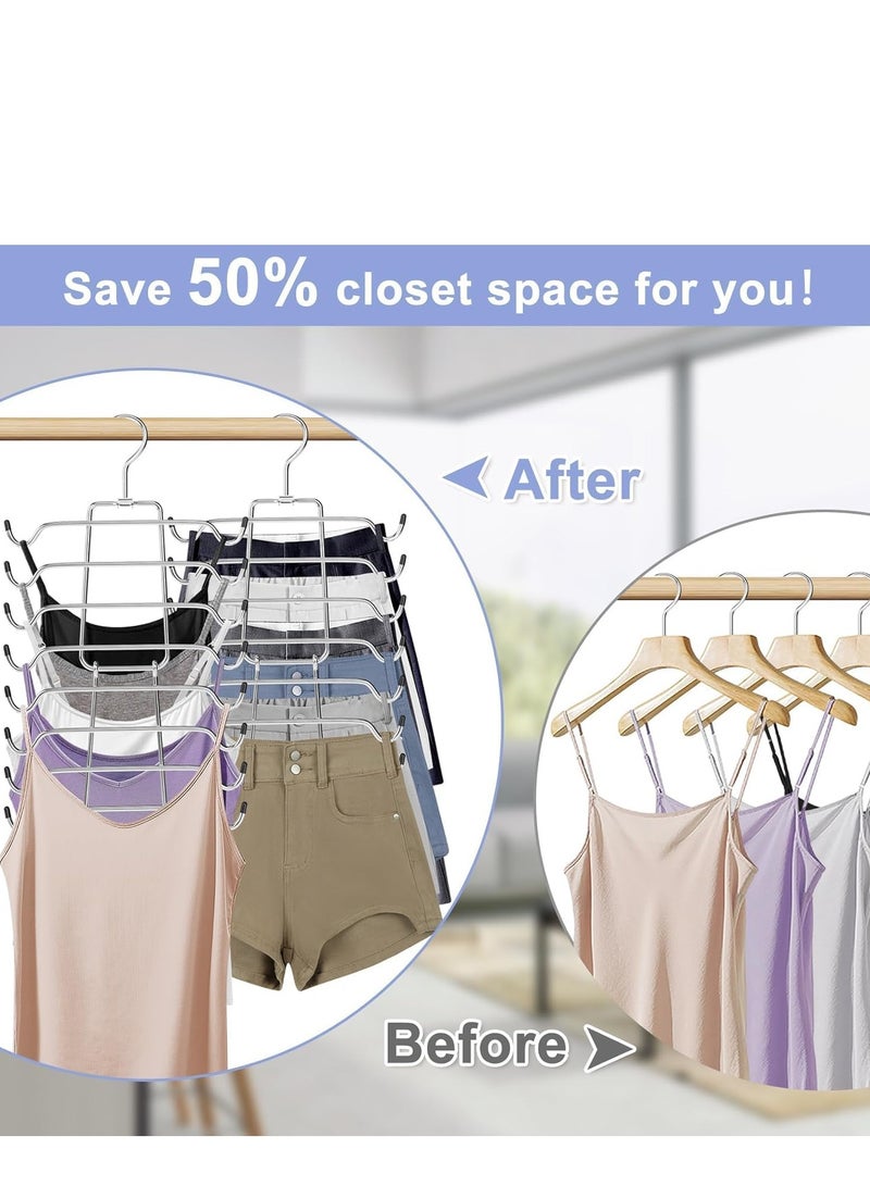 TRASSLE Tank Top Hanger, Space Saving Bra Hanger, Non-Slip Hanging Sport Bras Holder, Closet Organizers and Storage for Camisoles Tank Tops Bras Ties Swimsuits Strappy Dress, Silver  - Image 4