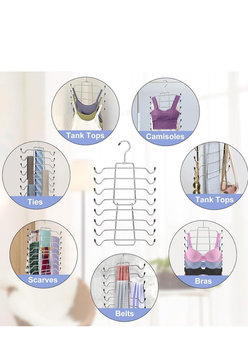 TRASSLE Tank Top Hanger, Space Saving Bra Hanger, Non-Slip Hanging Sport Bras Holder, Closet Organizers and Storage for Camisoles Tank Tops Bras Ties Swimsuits Strappy Dress, Silver  - Image 5