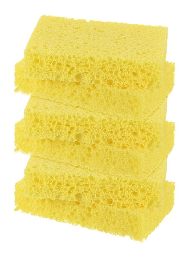 M METERXITY 6-Pack Kitchen Sponges, Condense Eco Cellulose Non-Scratch Scrub Heavy Sponge for Kitchen/Household/Bathroom, Clean Tough Messes Dish Scrubber [Yellow] - Image 1