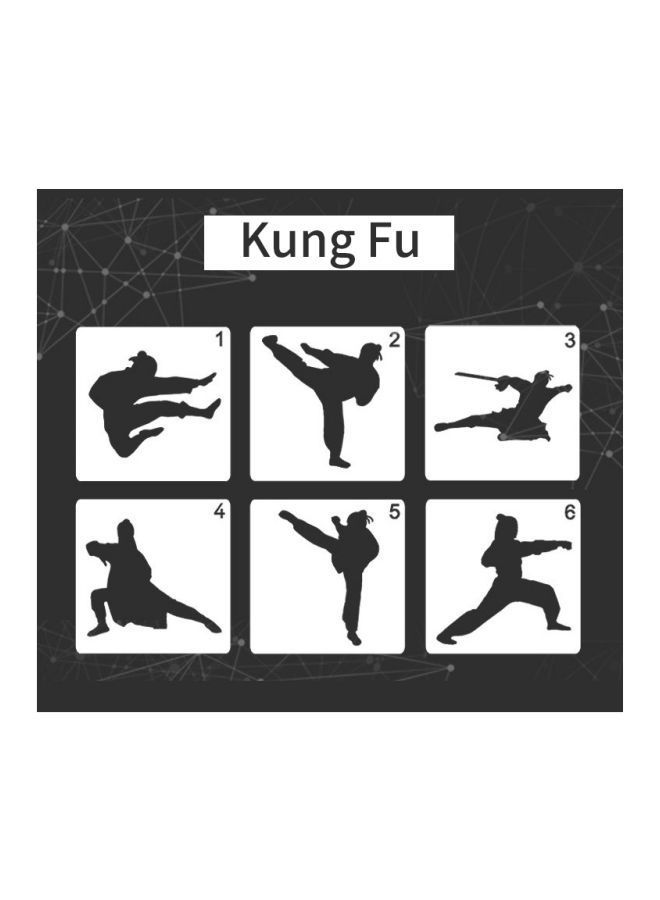 نيبمينينت ستنسل بتصميم مستوحي من فيلم "Kung Fu" يمكنك تركيبه بنفسك أبيض/ أسود