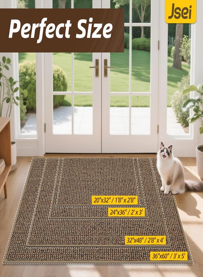 JSEI Dirt Trapper Door Mat 24"x36" Non-Slip Washable Entrance Mat, Dog Doormats, Absorbent & Fade-Resistant Floor Mats, Low Profile Welcome Mats for Entryway, Front Door, and Inside Entrance, Taupe - Image 2