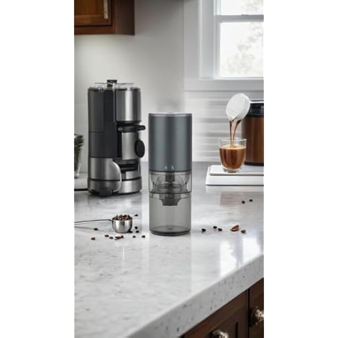 Honwor Portable Electric Burr Coffee GrinderCompact  Automatic MultiGrind Settings Usb Rechargeable Includes Cleaning Brush - Image 4