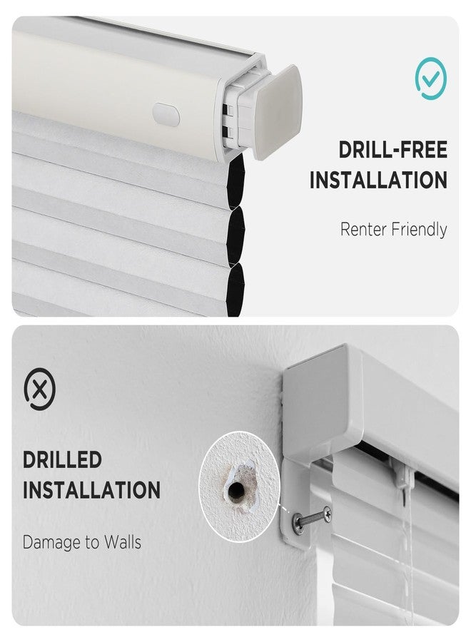 Joydeco No Tools No Drill Window Blinds for Indoor Windows, Blackout Shades Cellular Shades Cordless, No Drill Blinds for Windows, Window Shades for Home, Bedrooms, Doors (White, 20" W x 64" H) - Image 2