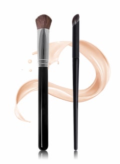 OCHEAL Concealer Brush 2PCS, Triangle Highlighting Brush & Angled Under Eye Nose Shadow Brush, for Blending Setting Buffing with Liquid, Cream and Powder  - Image 1