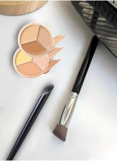 OCHEAL Concealer Brush 2PCS, Triangle Highlighting Brush & Angled Under Eye Nose Shadow Brush, for Blending Setting Buffing with Liquid, Cream and Powder  - Image 5
