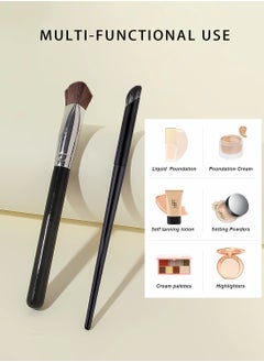 OCHEAL Concealer Brush 2PCS, Triangle Highlighting Brush & Angled Under Eye Nose Shadow Brush, for Blending Setting Buffing with Liquid, Cream and Powder  - Image 4
