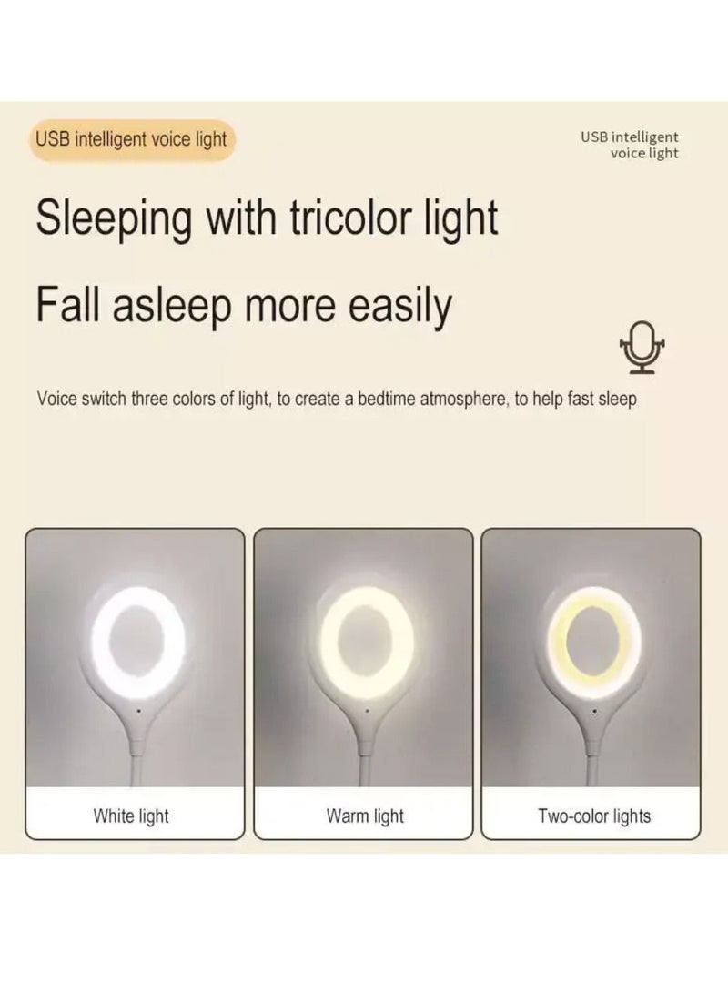DIGI CORE USB Intelligent Voice Control Lamp, Voice Activated Lights Smart Voice Small Table Lamp, Voice Control Lamp, Small Night Light for Home Learning and Office, Portable Outdoor LED Night Light - Image 4