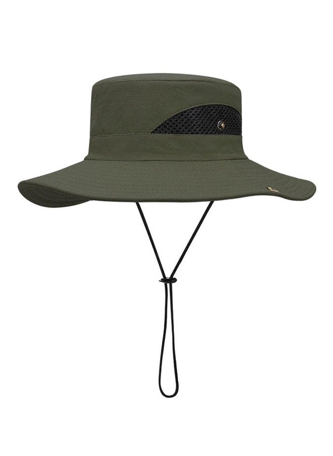 HAWAWA Fishing Hat Safari Cap Breathable Wide Brim Boonie Hat Bucket Hats with UV Protection Sun Protection For Fishing Hiking Garden Beach Men and Women（army green)  - Image 1