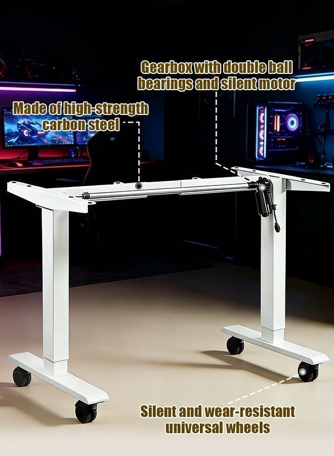 MWS-ForCamping Smart Electric Standing Desk, 160x76cm, Khaki Solid Wood Top with Height Memory, 20W Fast Charging & Quiet Motor, Privacy Screen and Built-in Outlets for Home Office - Image 3