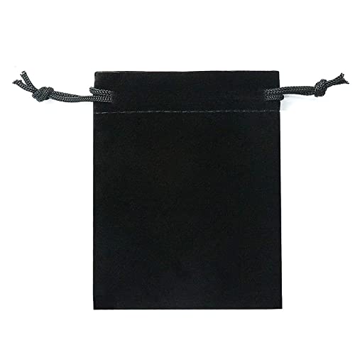 HOSL 100 Pack 4x5 Velvet Bags with Drawstrings Black Jewelry Pouch Velvet Gift Bags Small for Necklace Earrings Bracelet Goodies Candy Wedding Festival Party Favor - Image 1