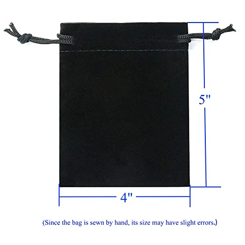 HOSL 100 Pack 4x5 Velvet Bags with Drawstrings Black Jewelry Pouch Velvet Gift Bags Small for Necklace Earrings Bracelet Goodies Candy Wedding Festival Party Favor - Image 3