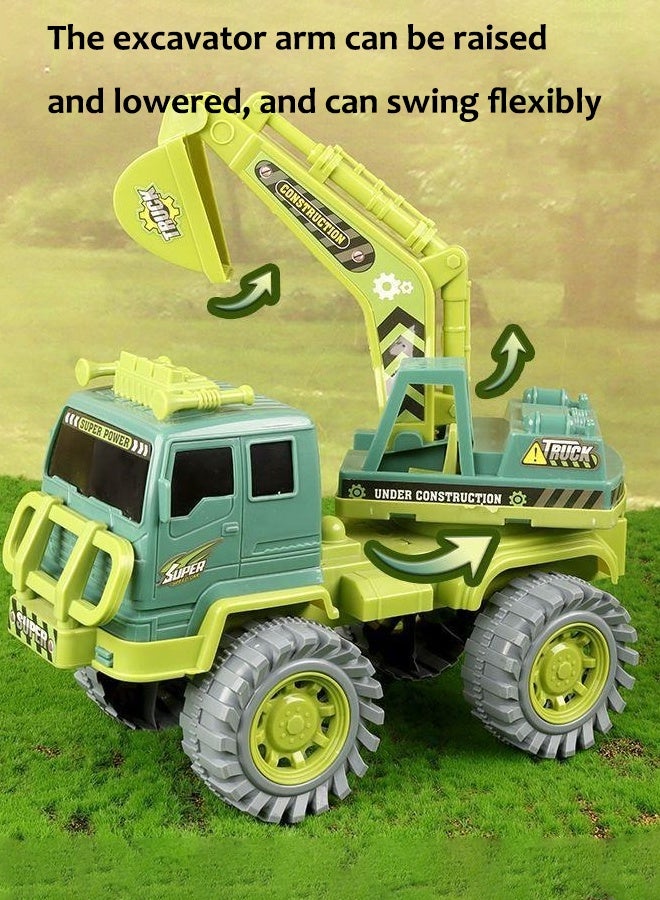 Large simulated excavator toy Simulated engineering vehicles Excavator model car Inertial sliding engineering vehicle Children's toy cars - Image 3