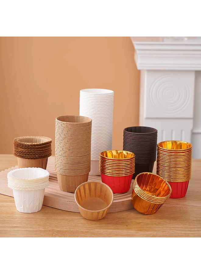 Medium Size Baking Cups Rolled Edges Foldable Cake Paper Cups High Temperature Resistant 50 Pieces-Color:Small Paper Cup-Yuan Smiling Face 50 Pack- - Image 3