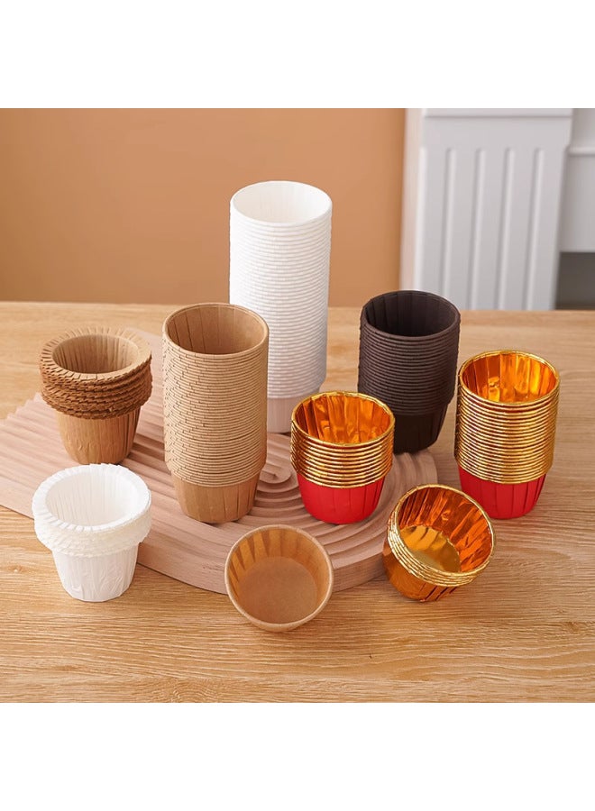 Medium Size Baking Cups Rolled Edges Foldable Cake Paper Cups High Temperature Resistant 50 Pieces-Color:Small Paper Cup-Yuan Smiling Face 50 Pack- - Image 5