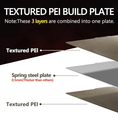SAHVAIM Upgraded Thicker Textured PEI Plate 0.77mm with QR Code for Bambu Lab P1S/P2S/P1P/X1/X1C/A1/X2D 3D Printer, 257x257mm Dual-Textured Plate, Heated Bed Magnetic Flexible Spring Steel PEI Sheet Plate - Image 3