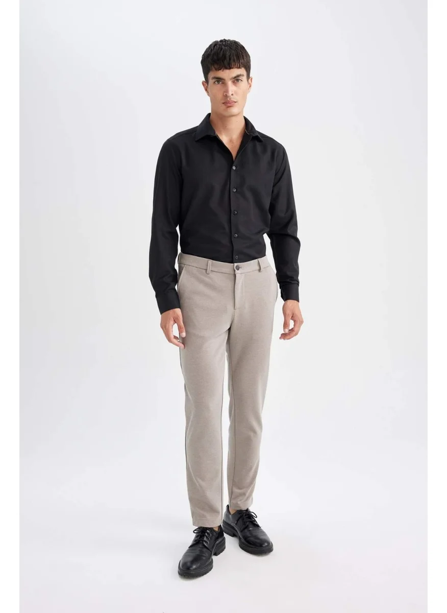 ديفاكتو Slim Fit Slim Fit Oxford Button Down Plain Cotton Blend Long Sleeve Shirt R4340AZ24AU