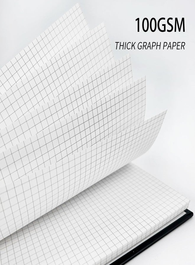Ouzoustate Graph Paper Spiral Notebook-A4 Grid Journal 8.5" x 11" - 4 Pack 160 Pages 100GSM Thick Paper Large Hardcover Notebooks for Note Taking Engineering Graphing Work School Supplies,Black - Image 3